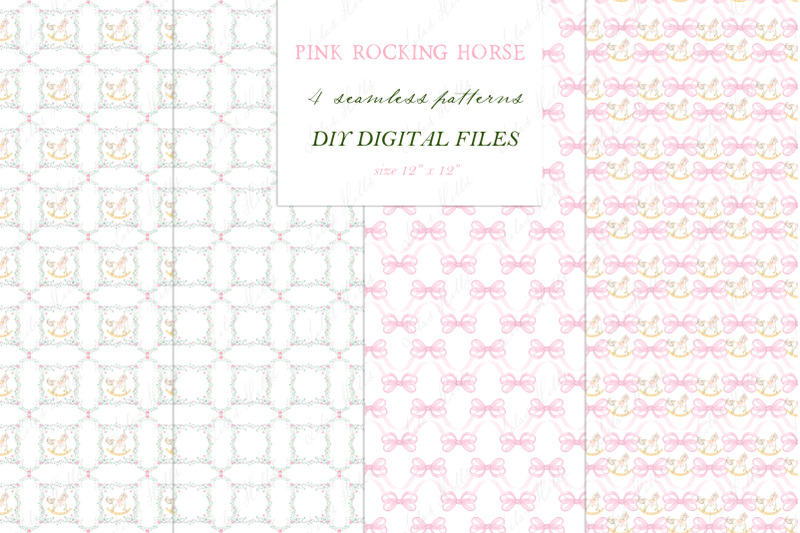 pink-rocking-horse-newborn-girl-family-nbsp-watercolor-crest-diy