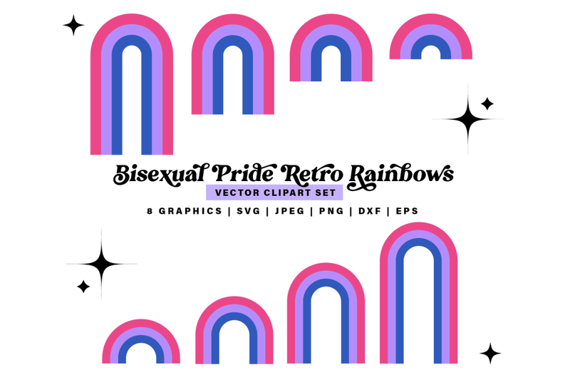 bisexual-pride-rainbow-svg-clipart-set-lgbt-retro-pride-rainbows