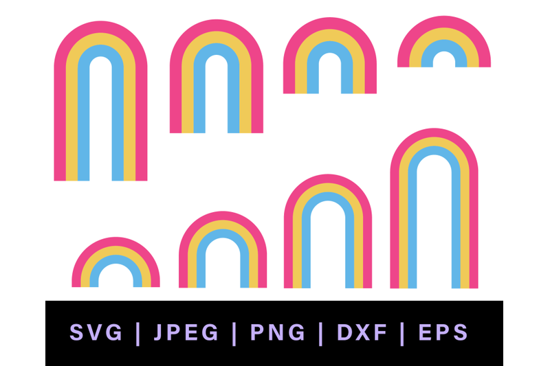 pansexual-pride-rainbow-svg-clipart-set-lgbt-retro-pride-rainbows