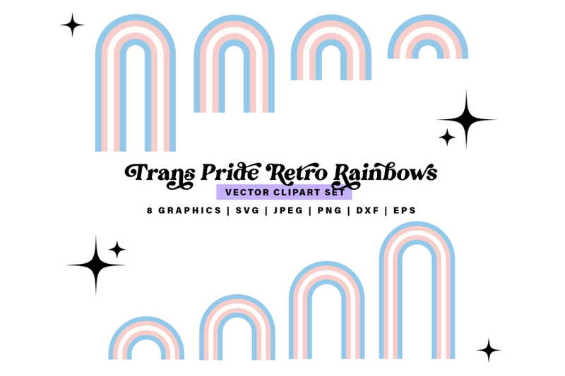 trans-pride-rainbow-svg-clipart-set-lgbt-retro-pride-rainbows