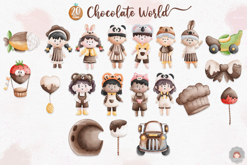 watercolor-chocolate-world-boy-girl-clipart-sublimation