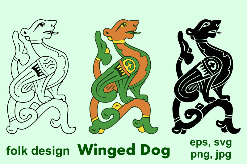 winged-dog-folk-design