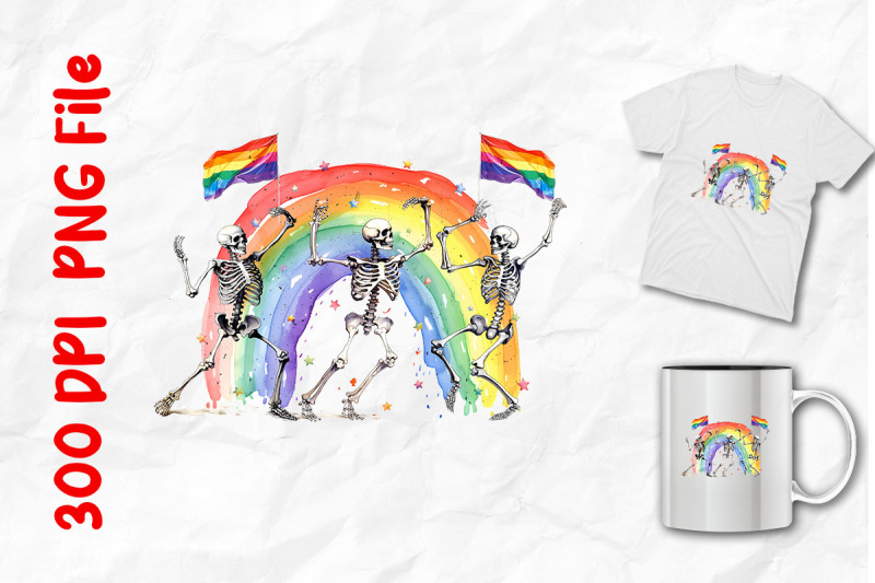 dancing-skeletons-holding-pride-flag