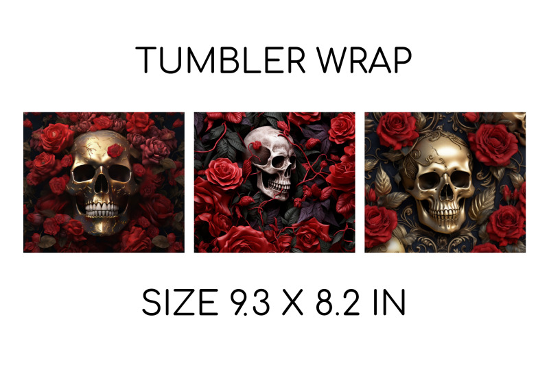 3d-tumbler-wrap-skull-3d-sublimation-halloween-tumbler