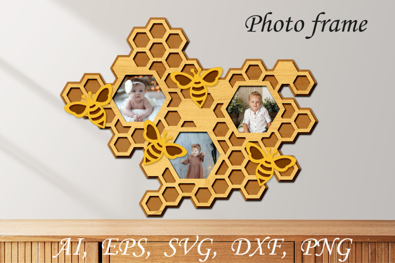 honeycomb-photo-frame-layered-laser-cut-files