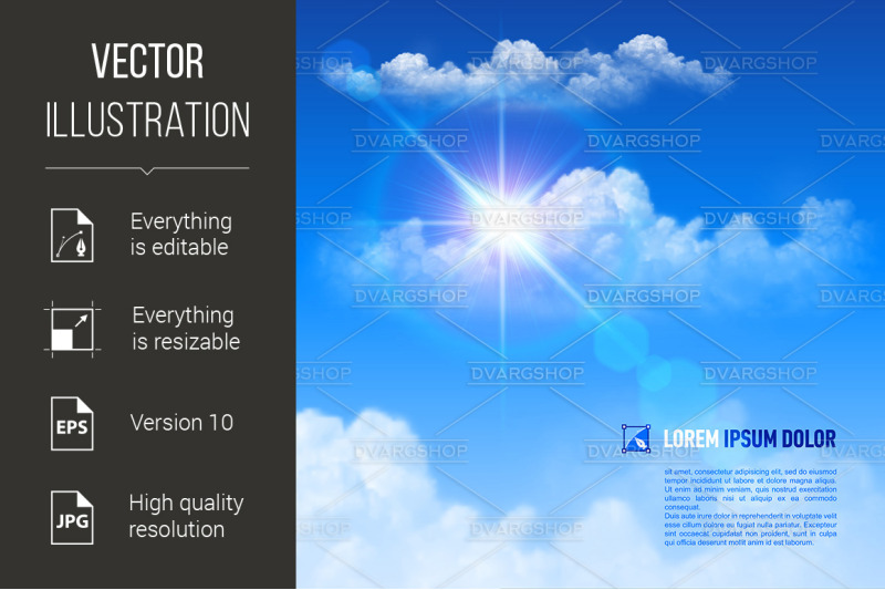 background-with-blue-sky-and-clouds-vector