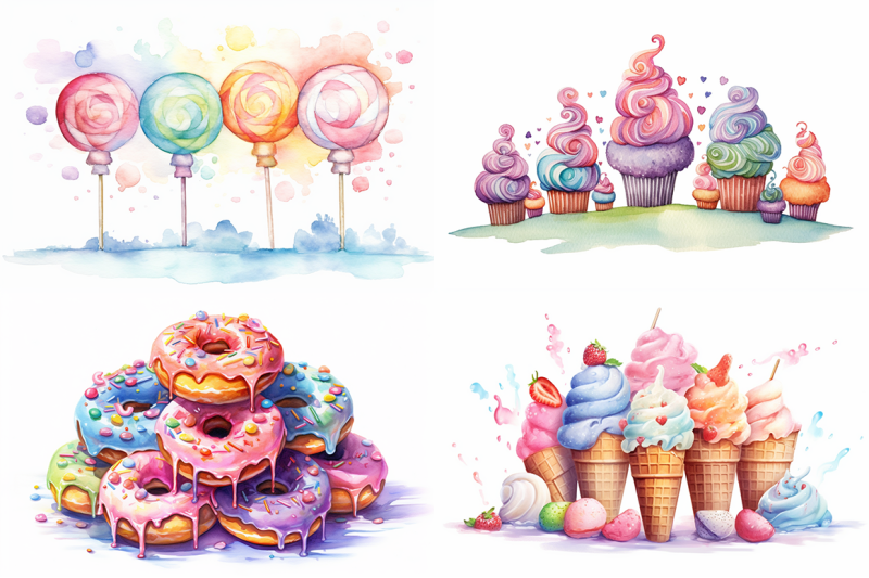 candy-land-watercolor-collection