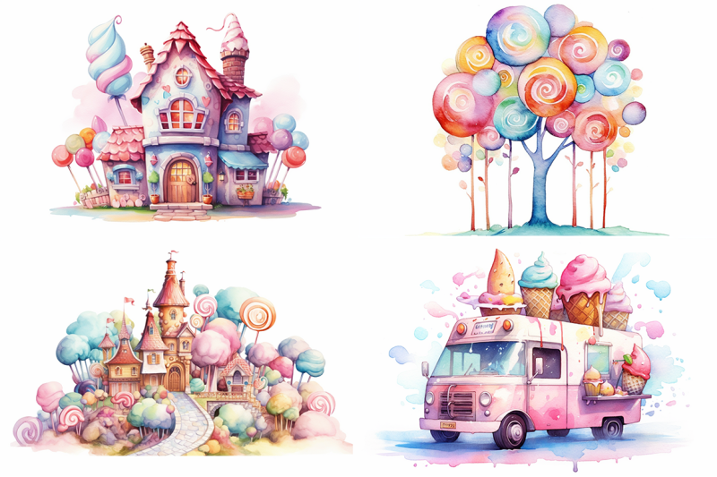 candy-land-watercolor-collection