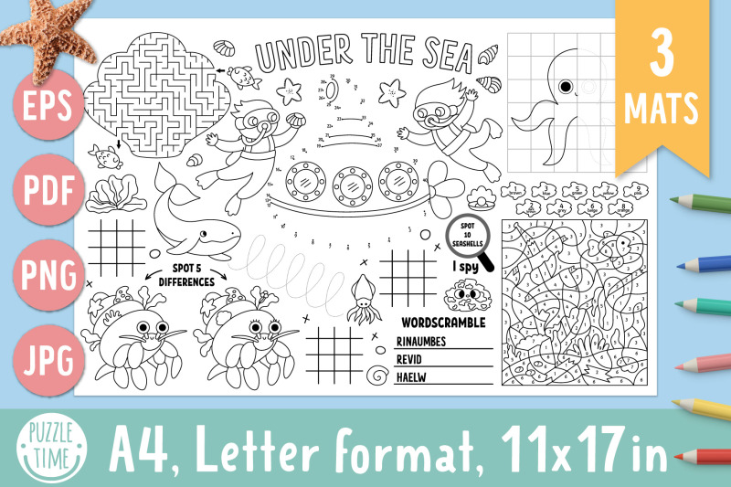 under-the-sea-coloring-activity-placemats