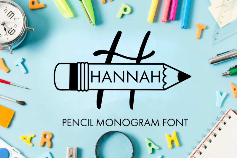 pencil-monogram-font