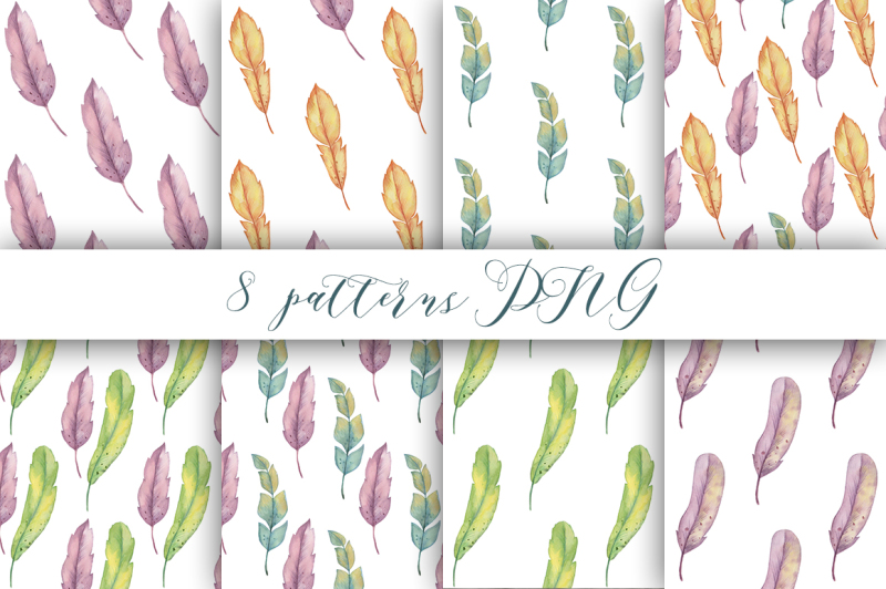 feathers-patterns-set