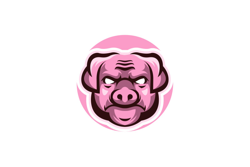 angry-pig-head-logo-template