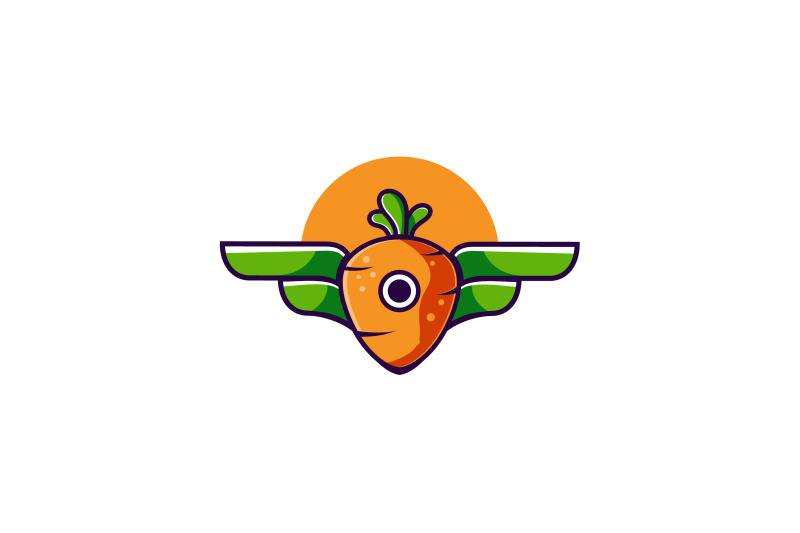 carrot-with-wings-or-drone-carrot-logo-template