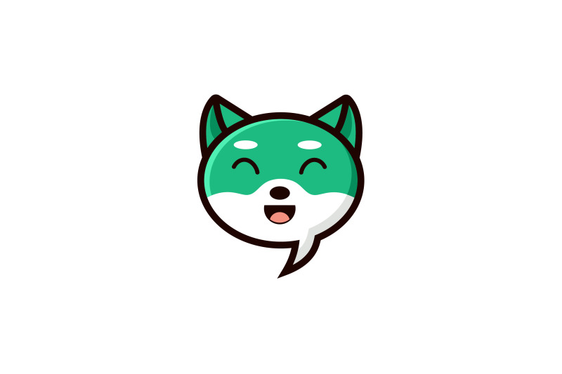 chat-logo-in-cat-head-shape-vector-template