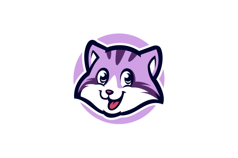 cute-happy-cat-face-logo-template