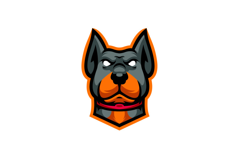 doberman-dog-face-head-logo-template