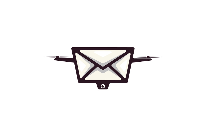 message-through-drone-or-air-mail-logo-template