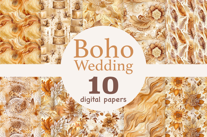 boho-wedding-digital-paper-flowers-printable-paper-set