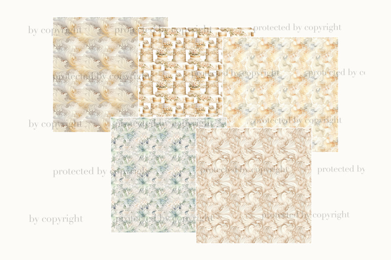 watercolor-wedding-digital-paper-ivory-pattern