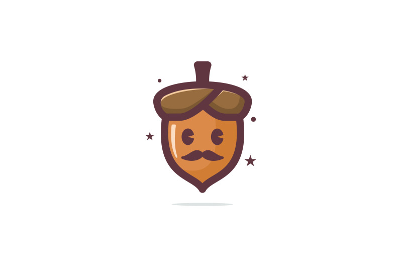 nut-head-face-shape-logo-template