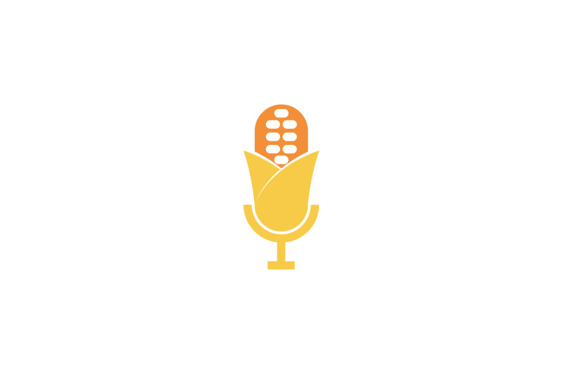 podcast-mic-in-corn-shape-logo-template