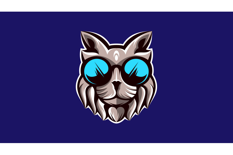stylish-cool-cat-head-logo-template