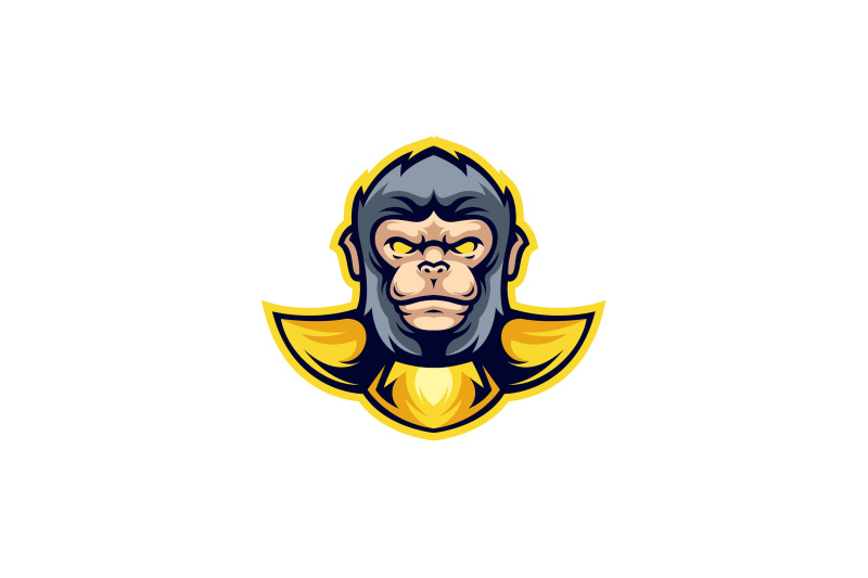 warrior-monkey-head-logo-template