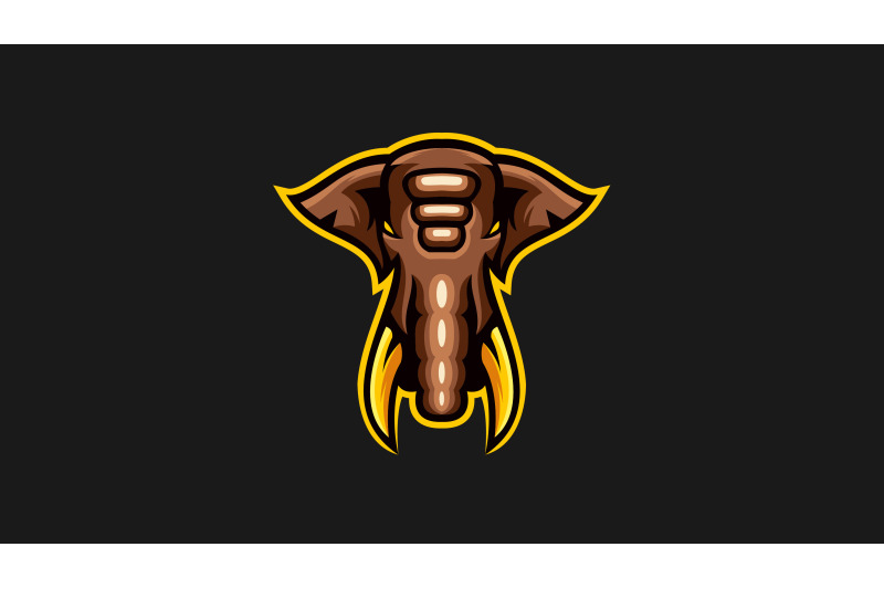 wild-elephant-head-logo-template