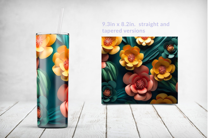 3d-paper-flowers-sublimation-tumbler-wrap-bundle