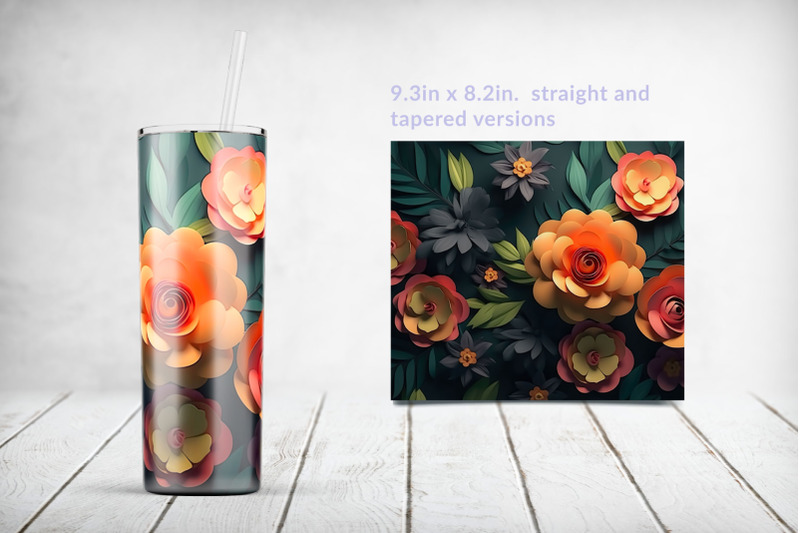 3d-paper-flowers-sublimation-tumbler-wrap-bundle