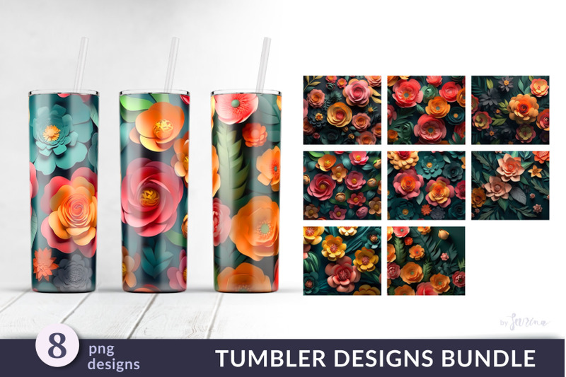 3d-paper-flowers-sublimation-tumbler-wrap-bundle