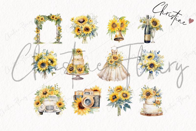 rustic-watercolor-sunflower-wedding