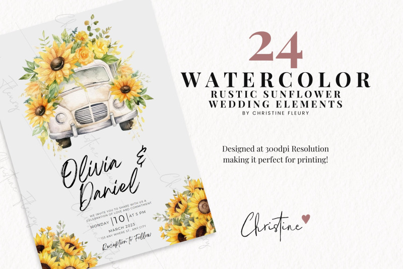 rustic-watercolor-sunflower-wedding