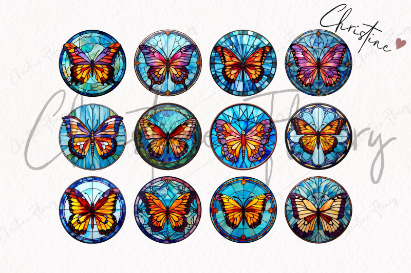 round-butterfly-stained-glass-clipart