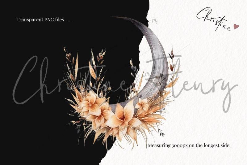 watercolor-boho-moon-floral-clipart