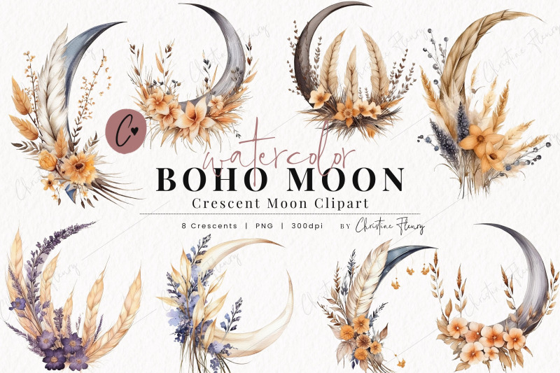 watercolor-boho-moon-floral-clipart