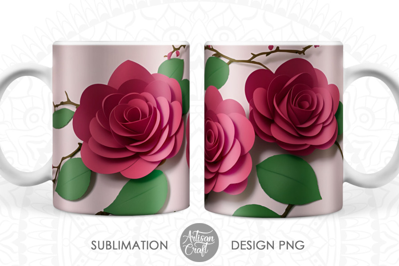 roses-mug-wrap-3d-mug-design-roses-sublimation-red-roses-png
