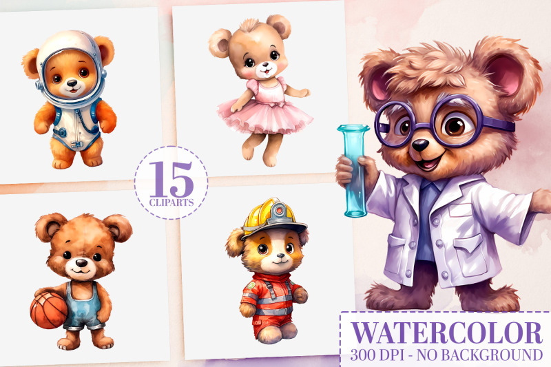 watercolor-teddy-bear-career-clipart-15-job-teddy-bears-v2