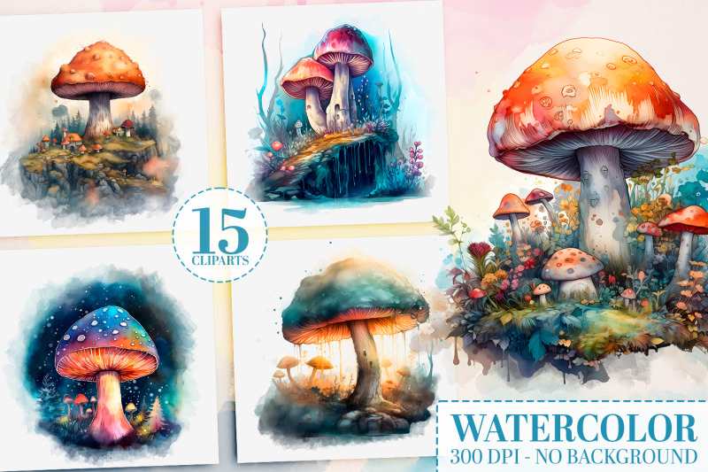 watercolor-magic-mushrooms-clipart-mystical-mushroom-pngs