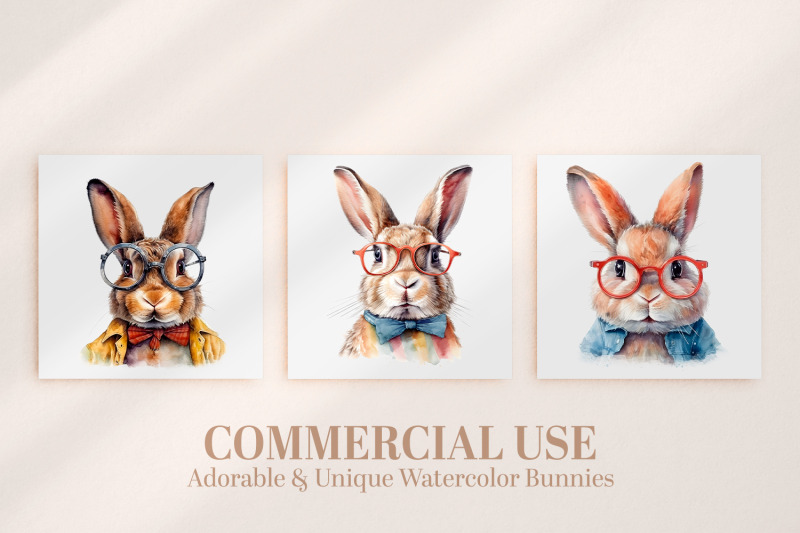 watercolor-bunny-clipart-bundle-15-bunnies-with-glasses