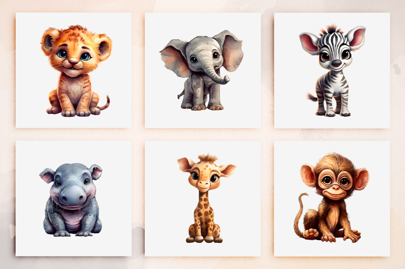 safari-baby-animals-clipart-jungle-nursery-wall-art-pngs