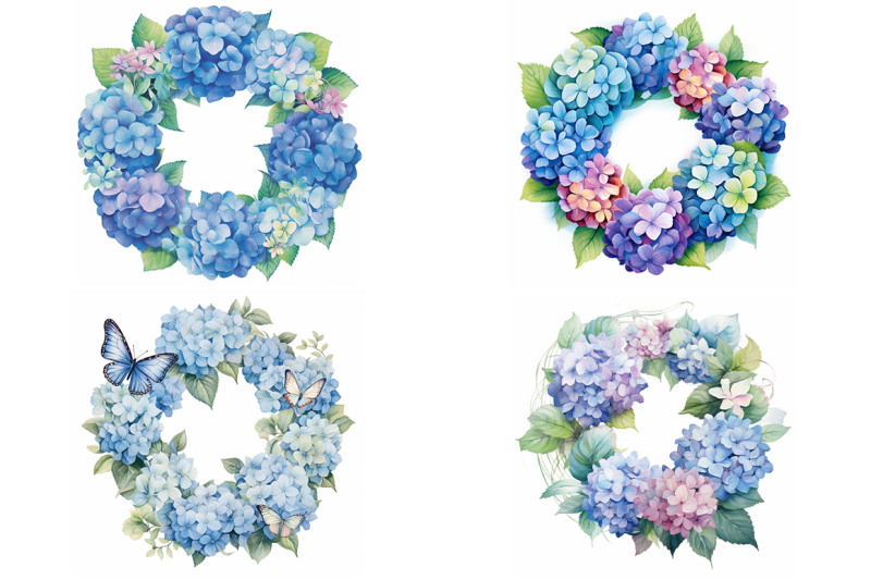 blue-hydrangea-wreaths-watercolor-collection