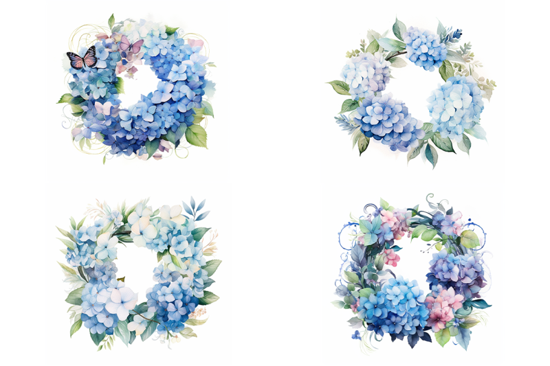 blue-hydrangea-wreaths-watercolor-collection