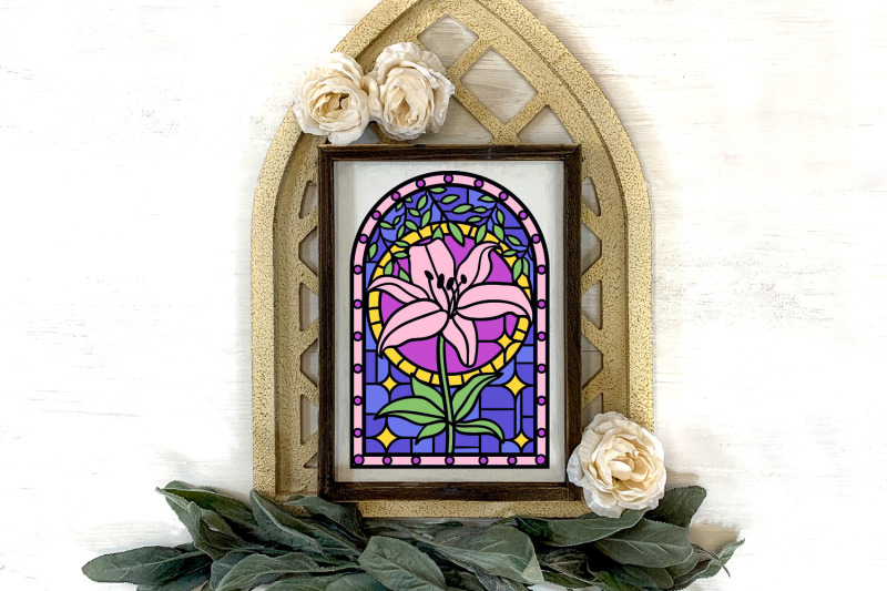 lily-stained-glass-papercut-svg