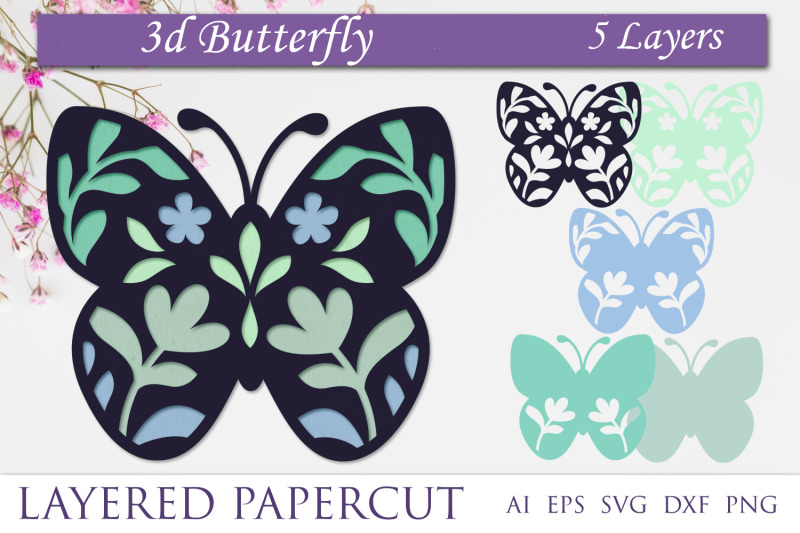 layered-papercut-butterfly-with-flowers-3d-svg
