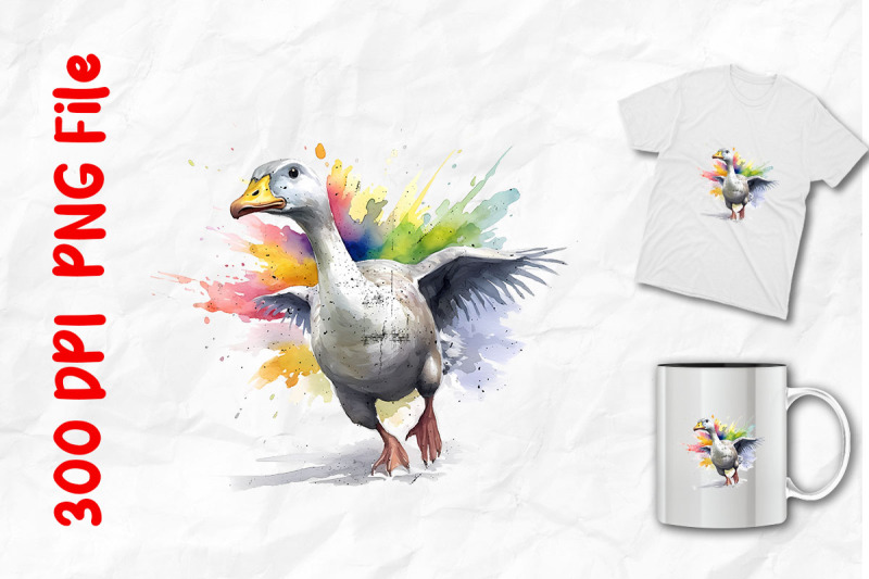 rainbow-angry-goose-running