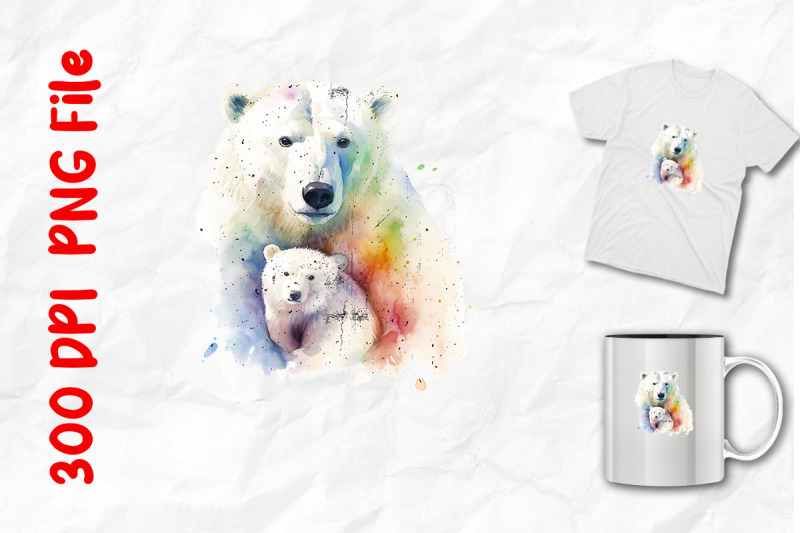 rainbow-mama-polar-bear-and-cub