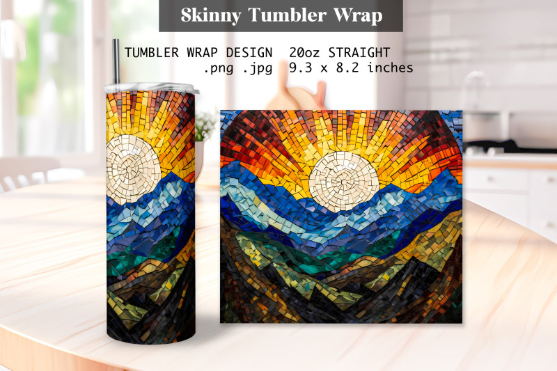 stained-glass-mountain-silhouette-20oz-tumbler-wrap-design