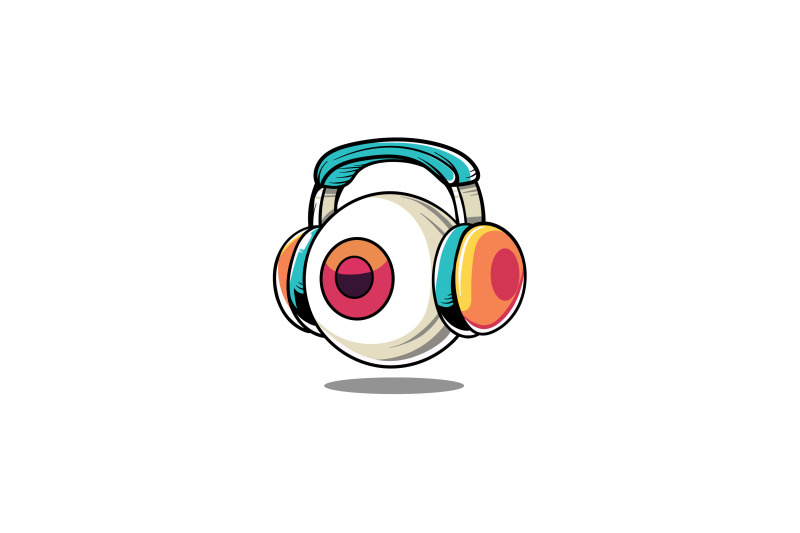 headphone-on-eyeball-logo-abstract-vector-design-template