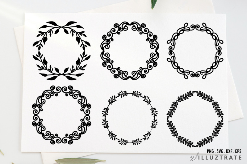 doodle-wreath-svg-cut-files-swirl-wreath-svg-floral-wreath-cutting